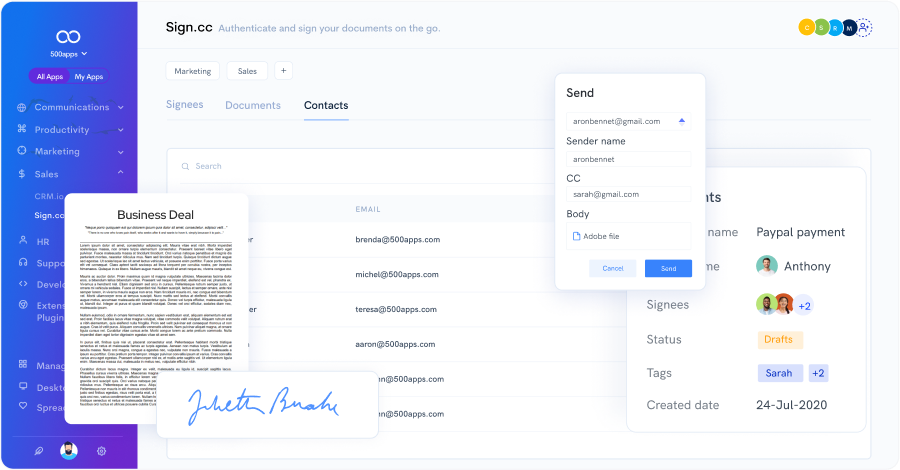 digital signature online leave note