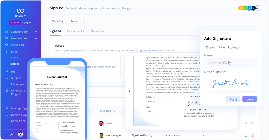 electronic signature leave note